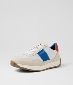 LARNY CF WHITE BLUE RED SUEDE NYLON