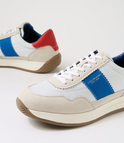 LARNY CF WHITE BLUE RED SUEDE NYLON