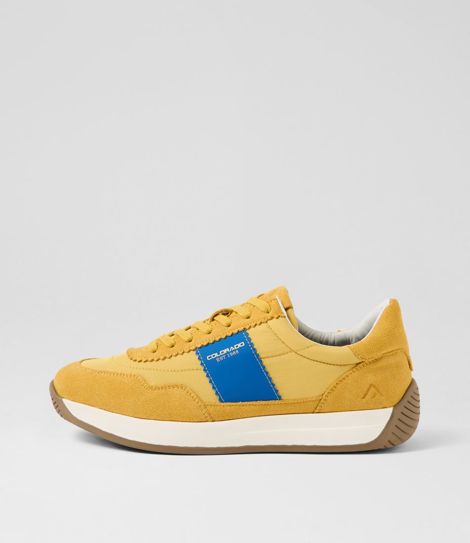 Larny Yellow Blue Suede Nylon Sneakers Larny Yellow Blue Suede Nylon Sneakers