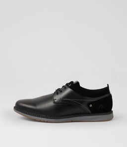 Shaggy Black Leather Lace Up Flats Shaggy Black Leather Lace Up Flats