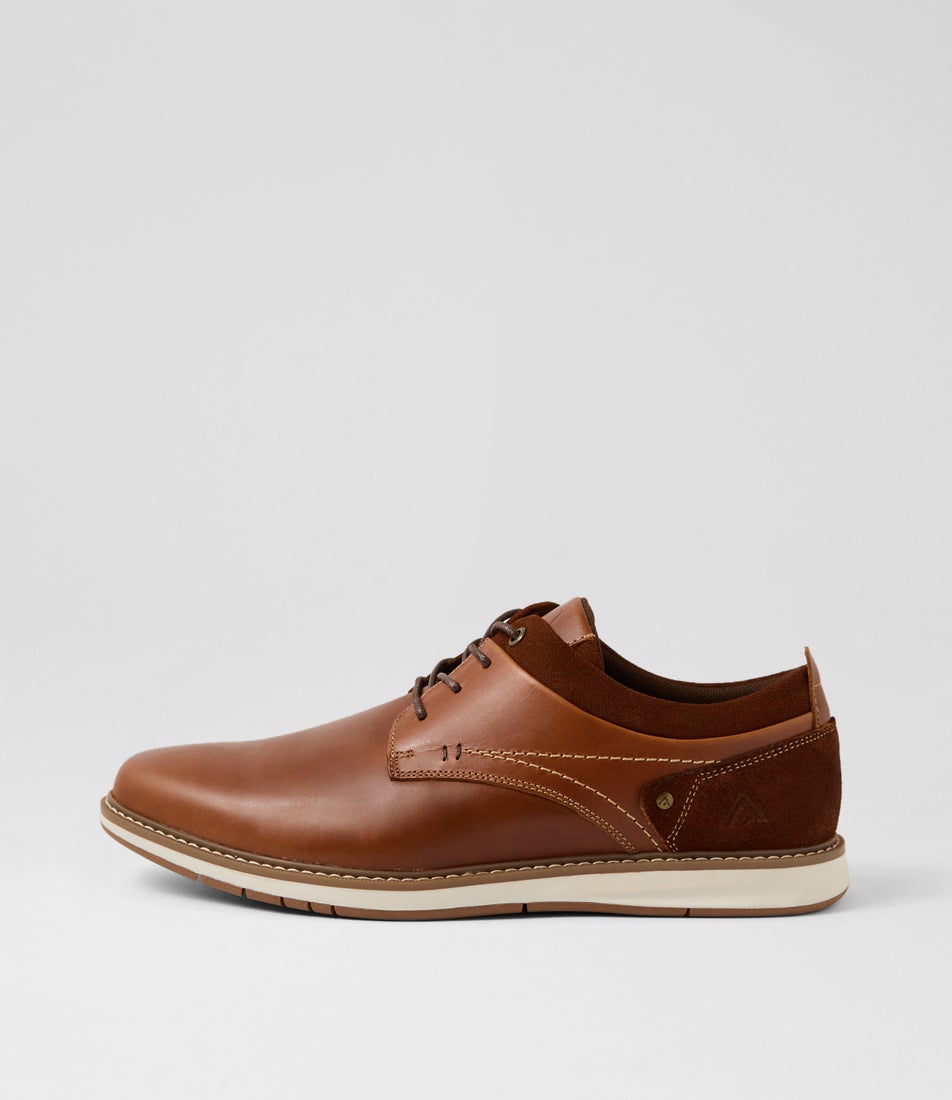 Shaggy Cognac Leather Lace Up Flats