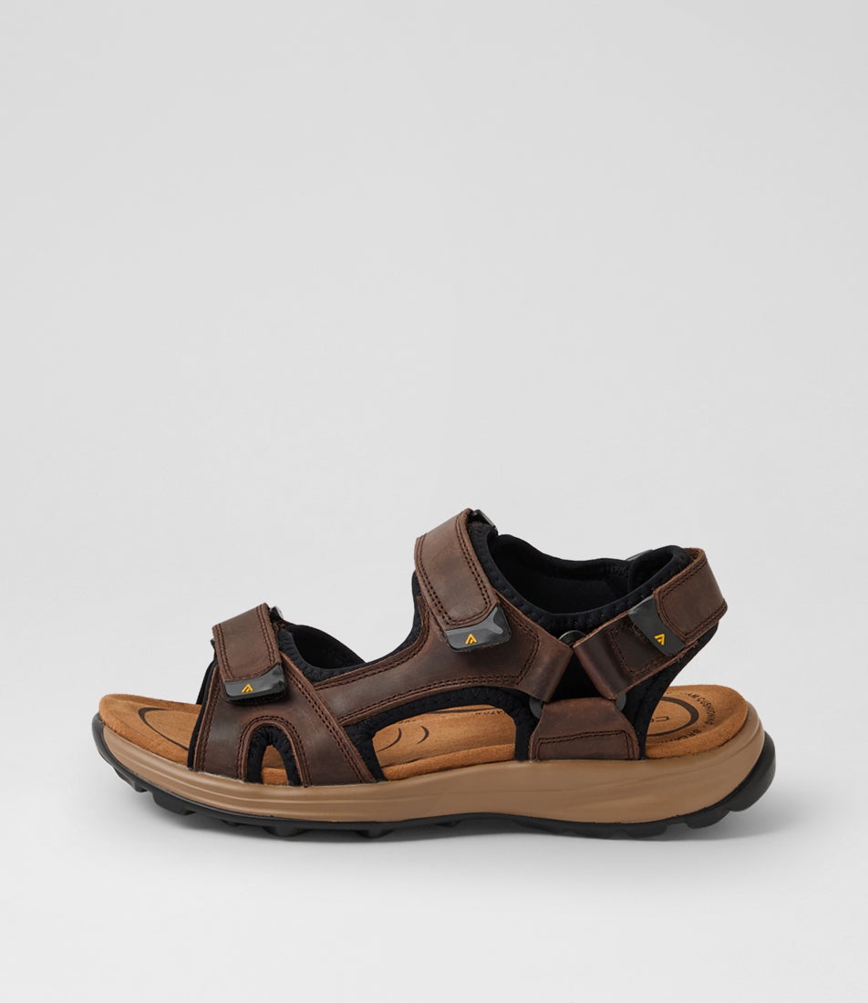 Tanner Choc Crazyhorse Leather Sandals