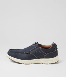 Oust Navy Leather Flat Shoes Oust Navy Leather Flat Shoes