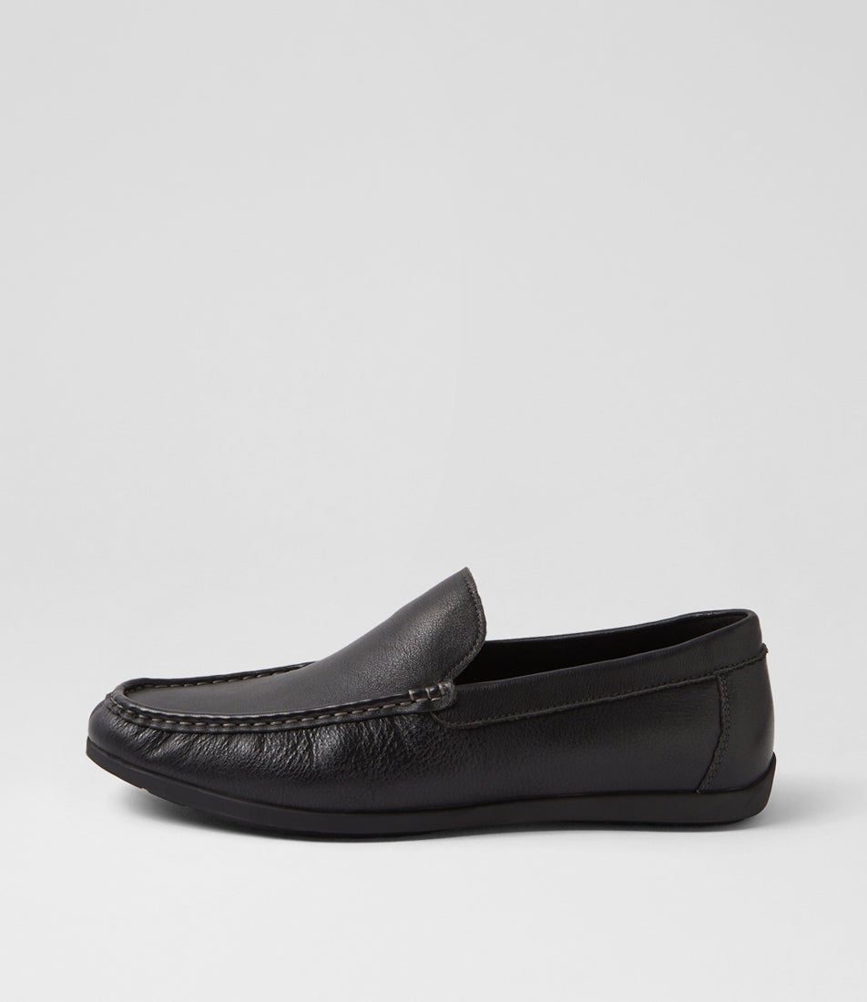 Eliot Black Leather Flat Shoes