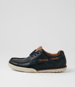 Rashid Navy Leather Lace Up Flats Rashid Navy Leather Lace Up Flats