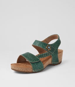 JADE CF GREEN EMBOSSED LEATHER