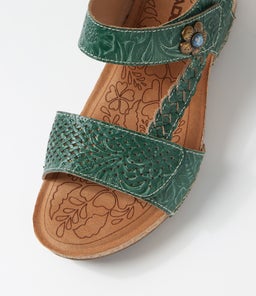 JADE CF GREEN EMBOSSED LEATHER