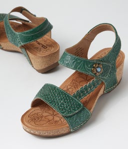 JADE CF GREEN EMBOSSED LEATHER