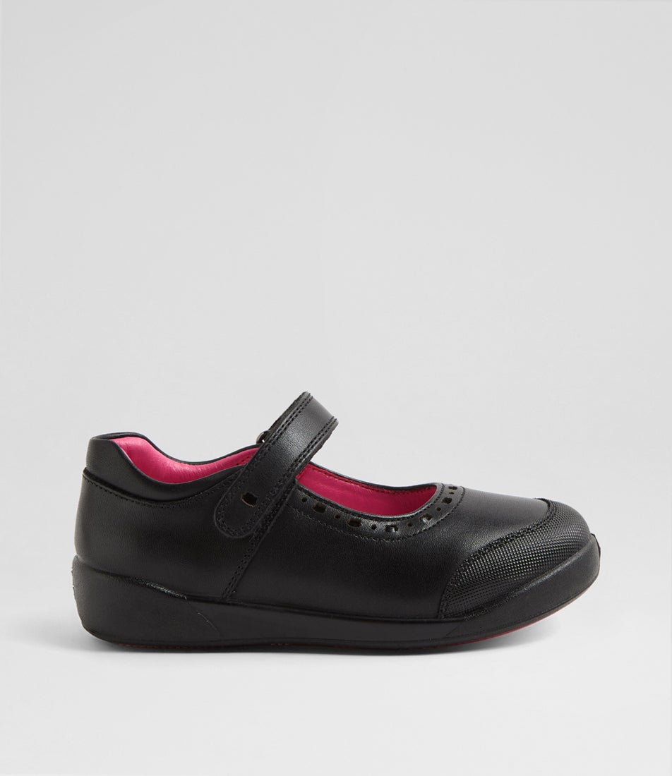 Hello Kitty Junior E Black Leather Flat Shoes Hello Kitty Junior E Black Leather Flat Shoes