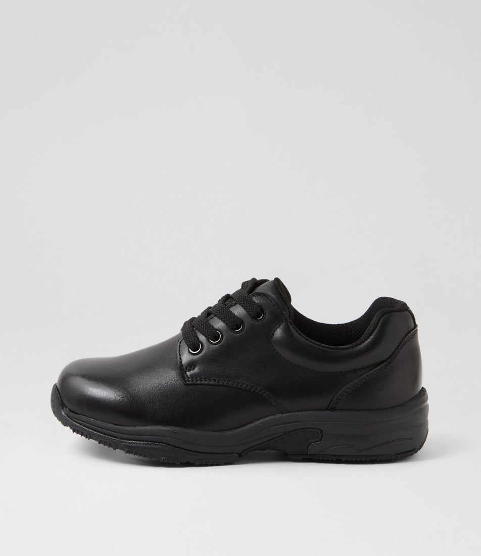 Hiace Junior E Lace Db Junior Black Leather Lace Up Flats Hiace Junior E Lace Db Junior Black Leather Lace Up Flats