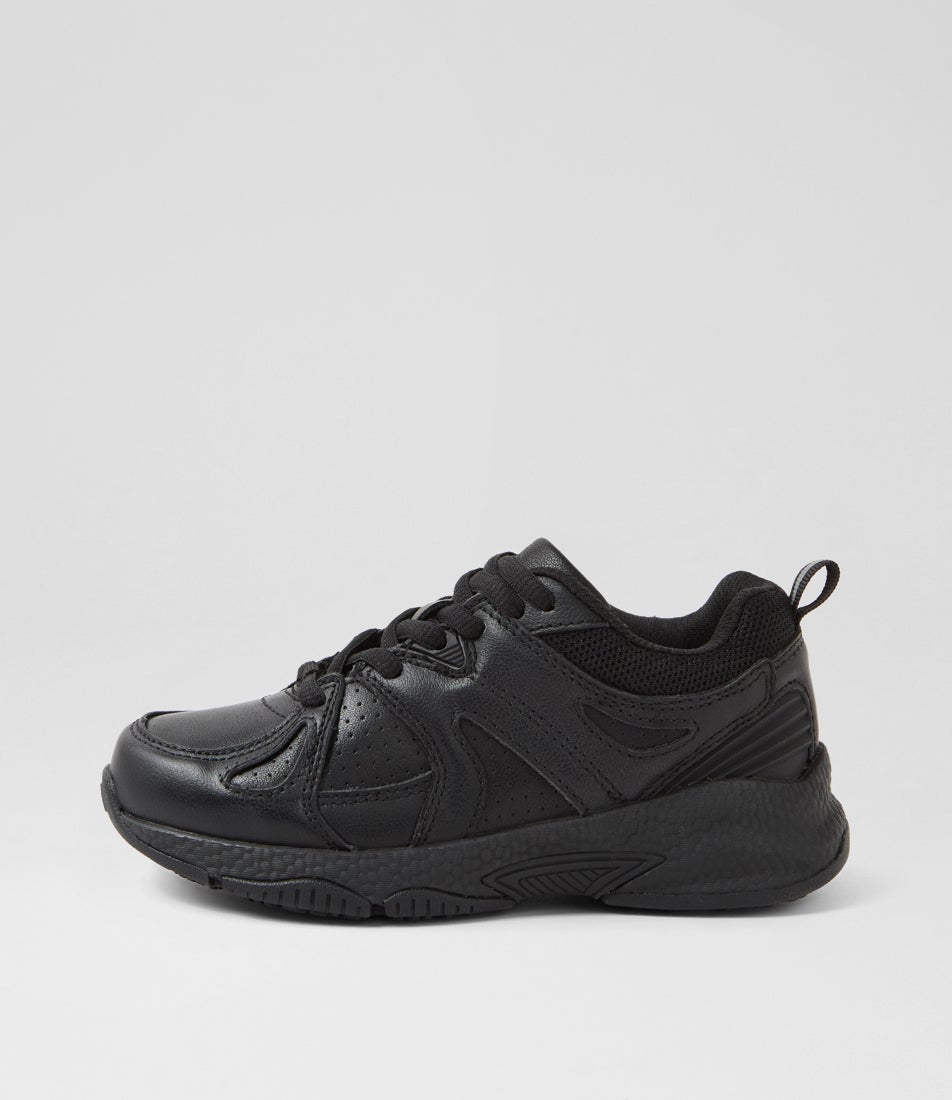 Tempo Lace Junior Black Leather Sneakers Tempo Lace Junior Black Leather Sneakers
