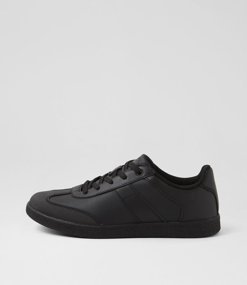 Whale Junior Lace Black Leather Sneakers