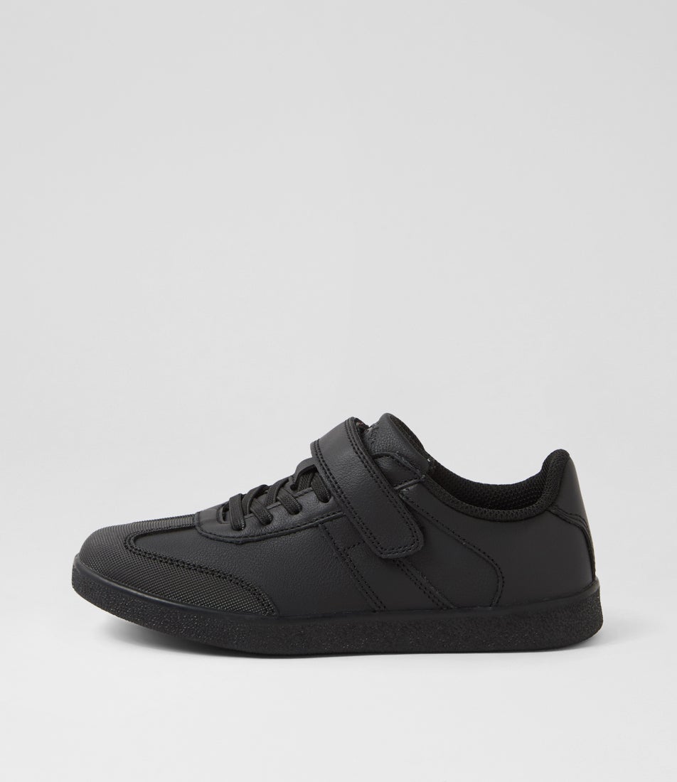 Whale Junior Adjustable Db Black Leather Sneakers Whale Junior Adjustable Db Black Leather Sneakers