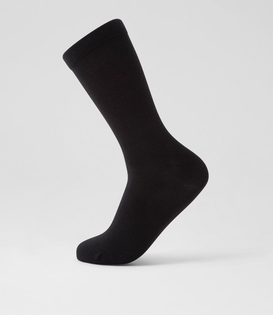 3pk Crew Black Cotton Socks
