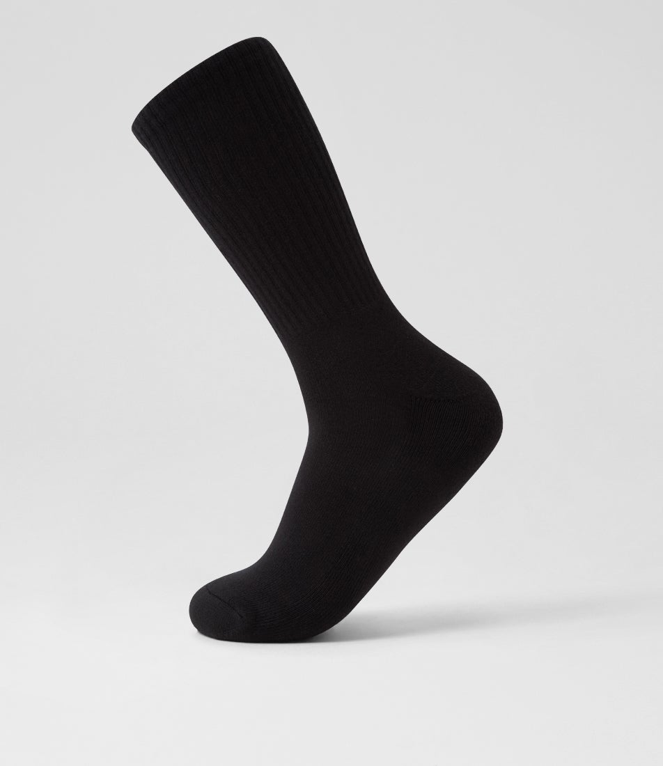 3pk Sport Crew Black Cotton Socks