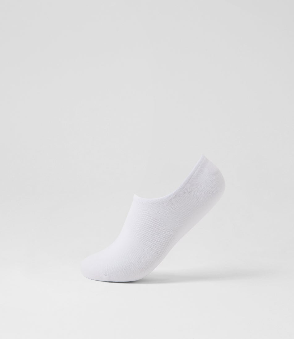 3pk Invisible Plain White Cotton Socks