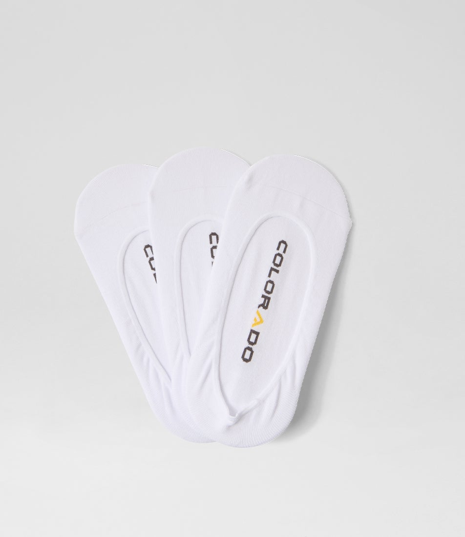 3pk Ball Invisible White Cotton Socks