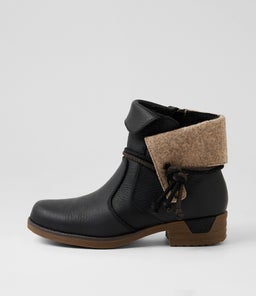 Inez Black Leather Ankle Boots Inez Black Leather Ankle Boots