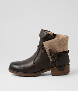 Inez Choc Leather Ankle Boots Inez Choc Leather Ankle Boots