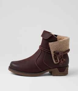 INEZ CF DK RED LEATHER