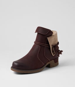 INEZ CF DK RED LEATHER
