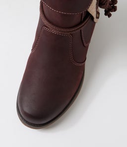 INEZ CF DK RED LEATHER