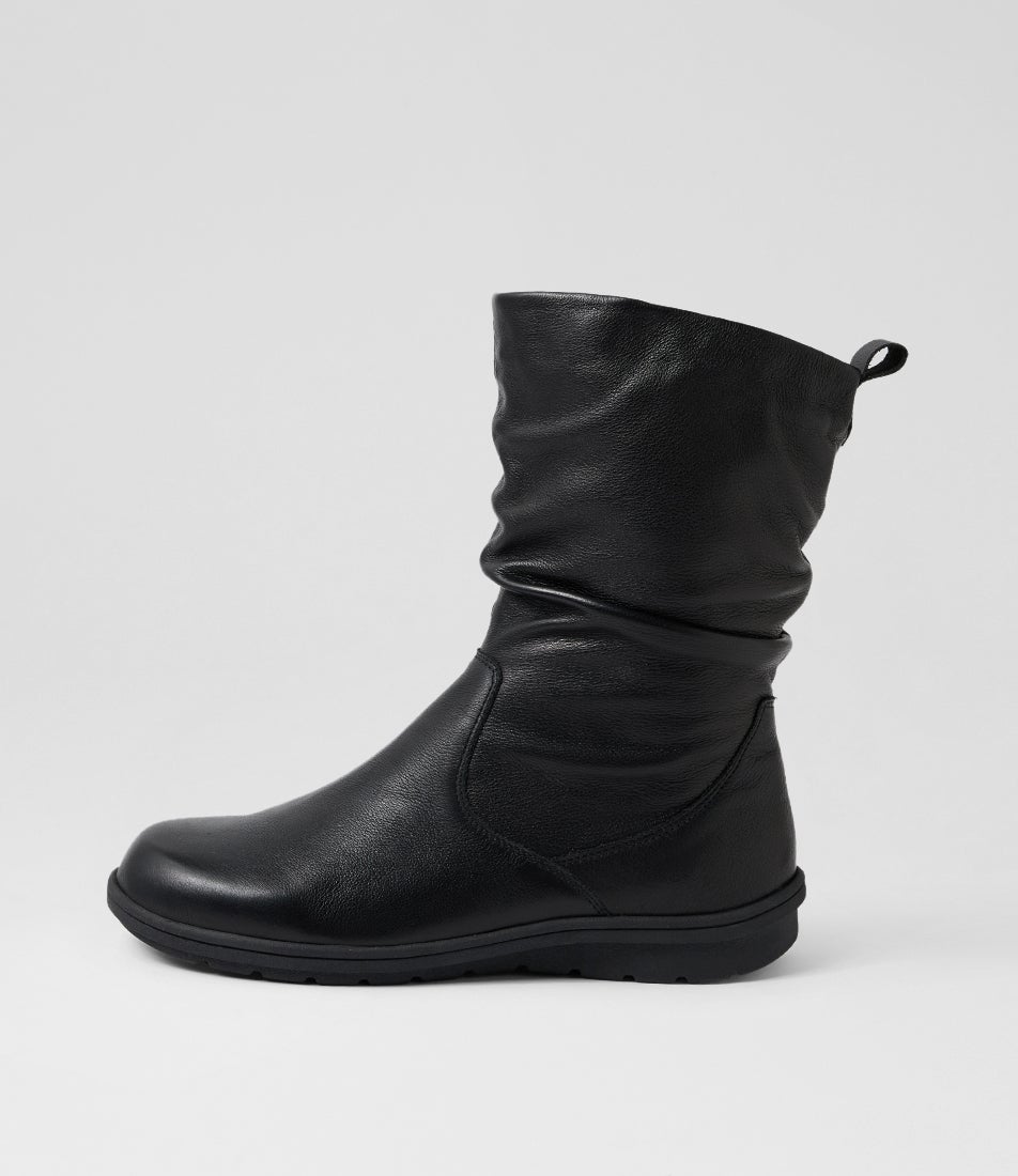 May Black Leather Calf Boots May Black Leather Calf Boots