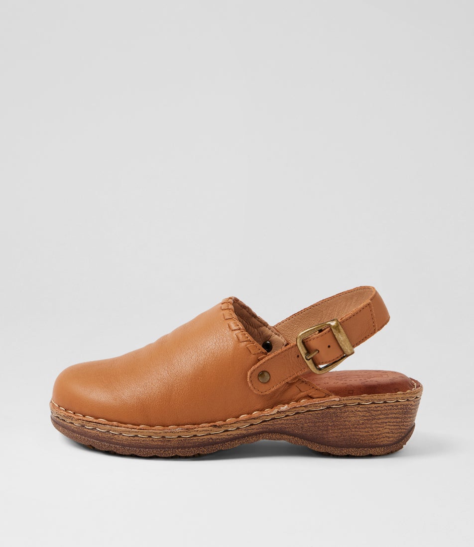 Nolana Dark Tan Leather Heels