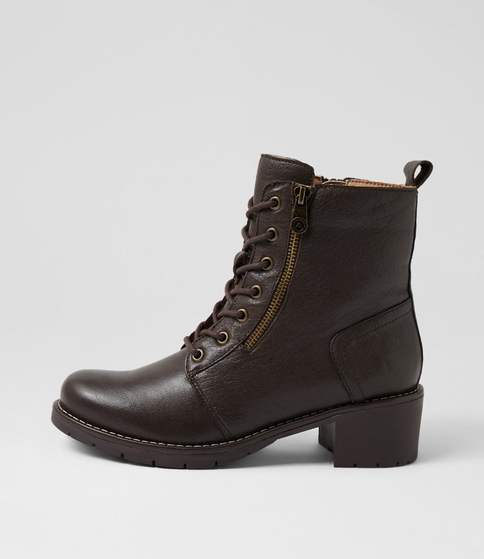 Ravani Choc Leather Lace Up Boots Ravani Choc Leather Lace Up Boots