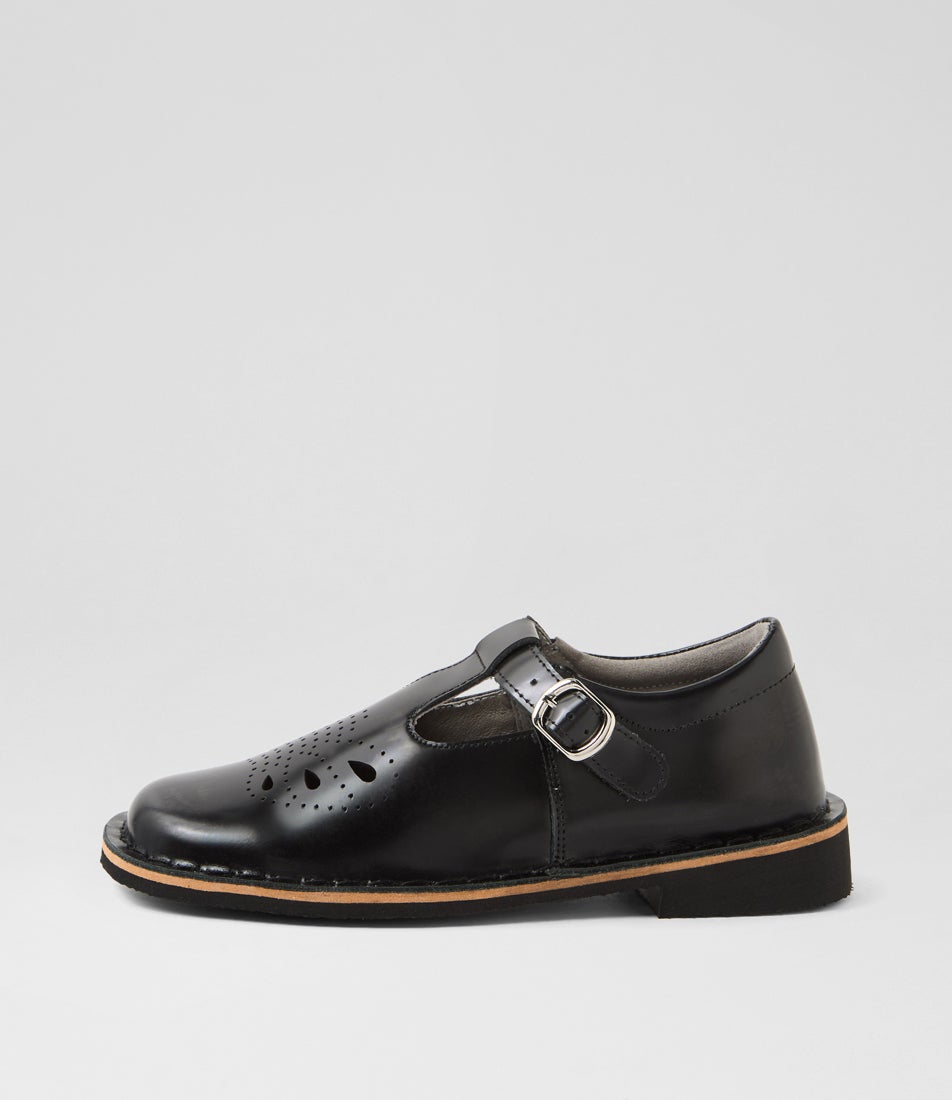 Elle Senior Black Leather Flat Shoes Elle Senior Black Leather Flat Shoes