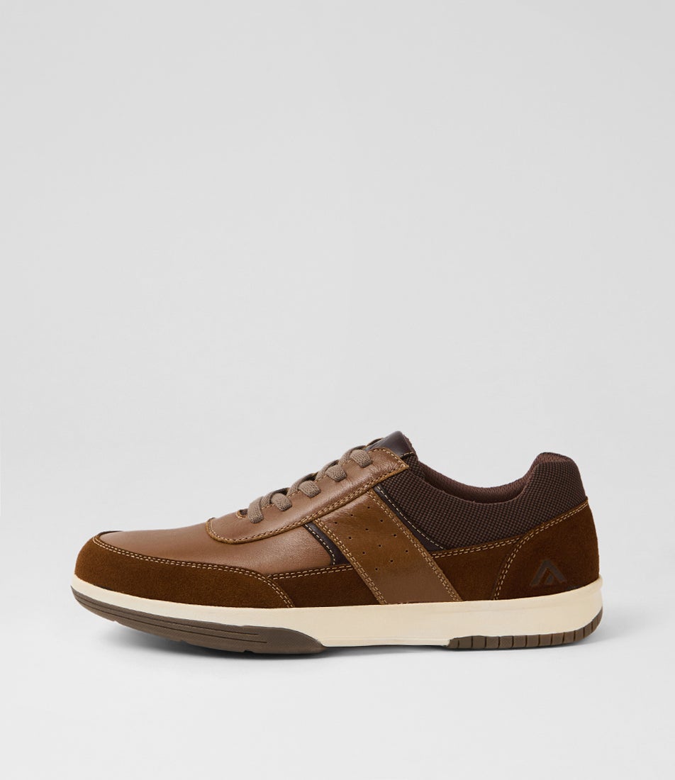 Vitale Dark Tan Pull Up Leather Sneakers Vitale Dark Tan Pull Up Leather Sneakers