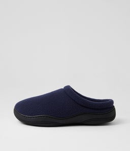 Suzie Navy Fabric Slippers Suzie Navy Fabric Slippers