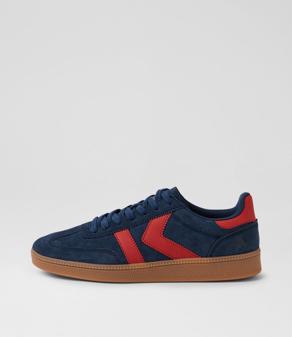 Condor Navy Red Leather Microsuede Sneakers