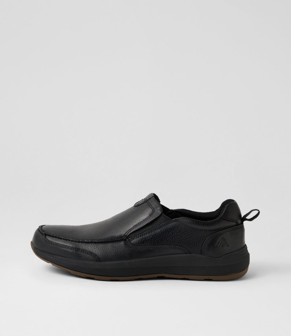 Arket Black Tumble Leather Flat Shoes
