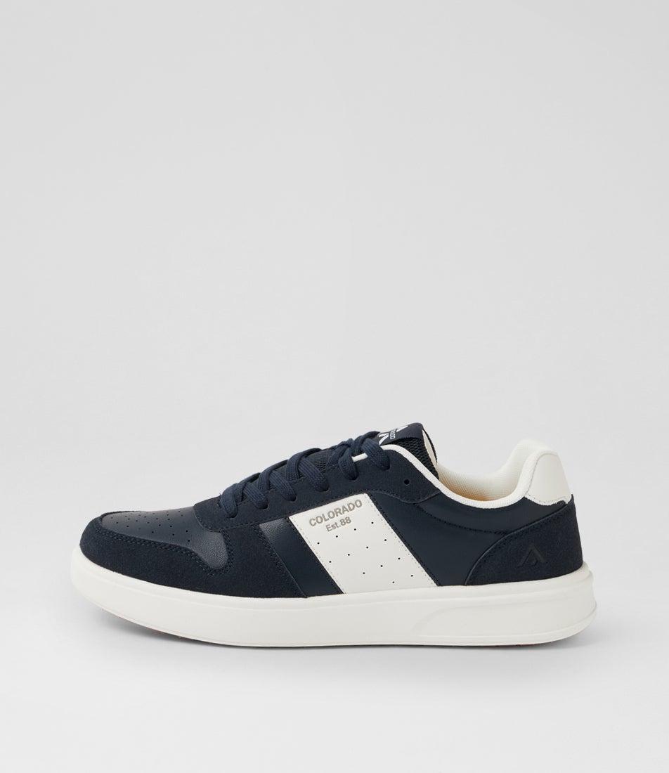 Monte Navy White Lace Up Sneakers