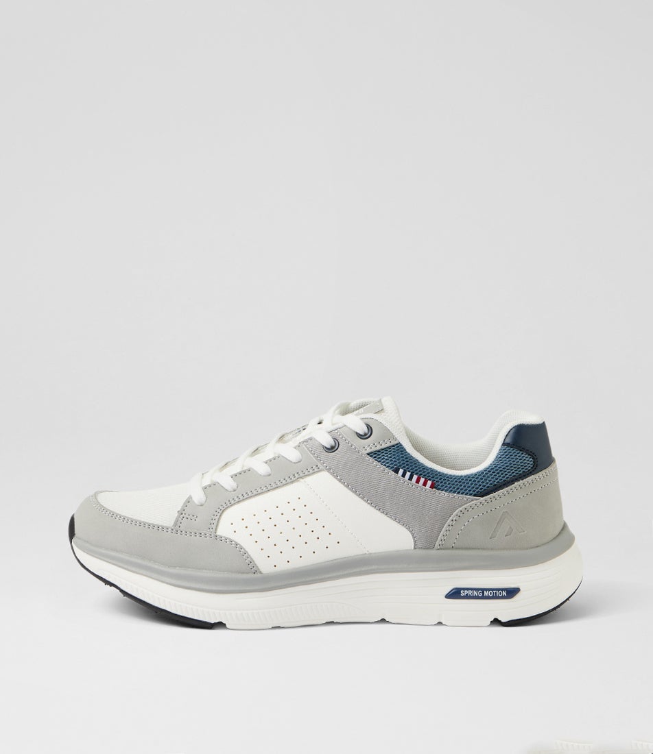 Ben Grey White Mesh Lace Up Sneakers