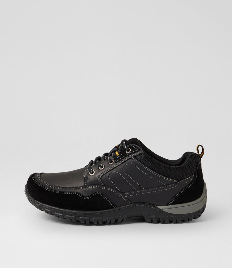 Tonka Black Nubuck Lace Up Flats