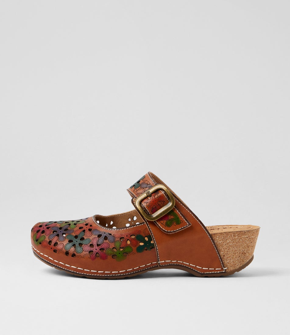 Joker Tan Multi Leather Wedges