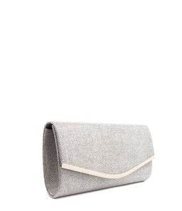 GISELLE CLUTCH SILVER SHIMMER SMOOTH