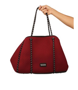 VIOLET TOTE BAG BURGUNDY NEOPRENE