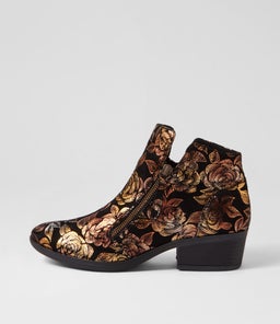 ZALEN DF GOLD FLORAL SUEDE