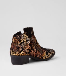 ZALEN DF GOLD FLORAL SUEDE