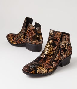 ZALEN DF GOLD FLORAL SUEDE