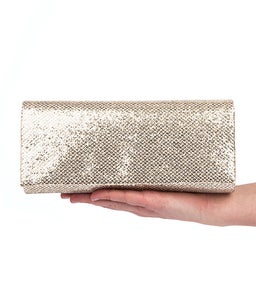 LAVISH CLUTCH SOFT GOLD GLITTER