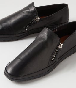 ASHLI DF BLACK BLACK SOLE LEATHER
