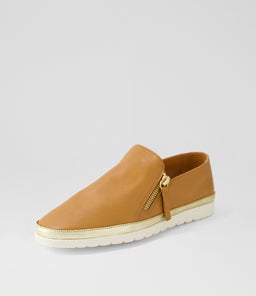 ASHLI DF DK TAN GOLD LEATHER