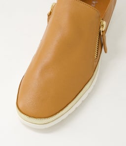 ASHLI DF DK TAN GOLD LEATHER