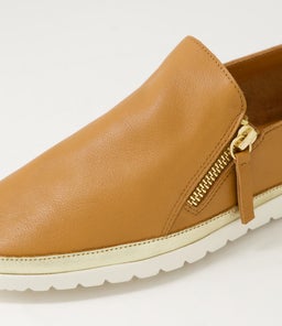 ASHLI DF DK TAN GOLD LEATHER
