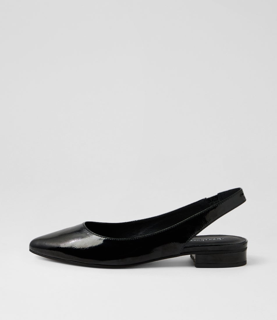 Dyani Black Patent Leather Flat Shoes