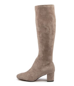 IROSSI DF TAUPE STRETCH MICROSUEDE